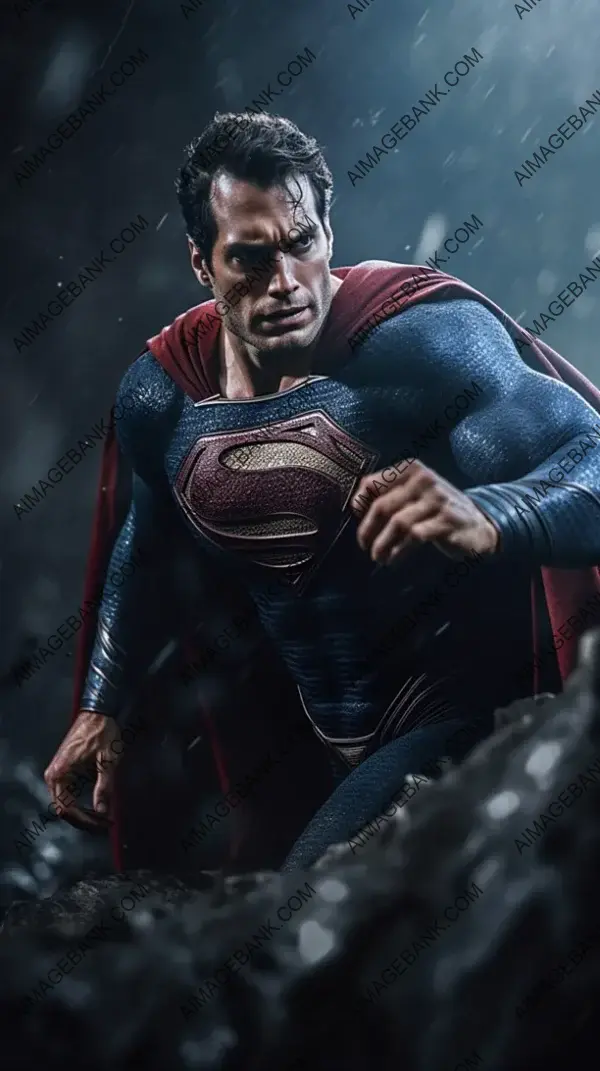 Henry Cavill as Superman in Flight from the Batcave (Hypothetical)