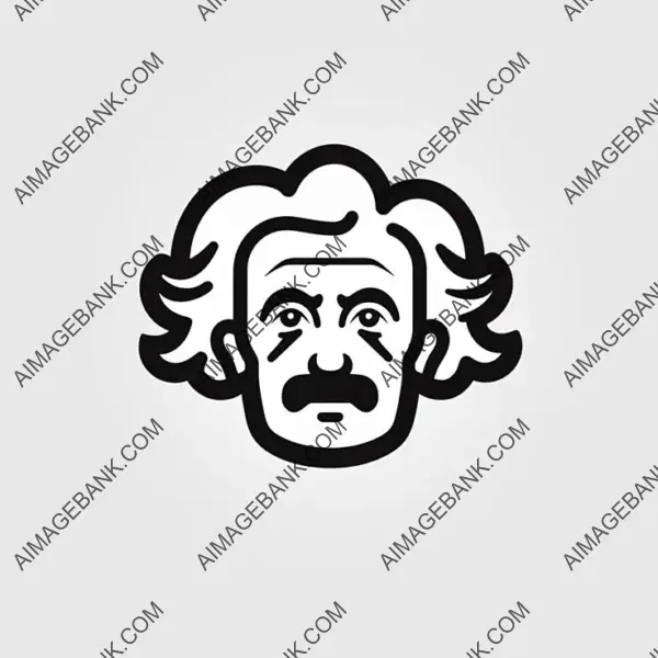 Simplified Albert Einstein Logo &#8211; Perfect for Icons and Apps