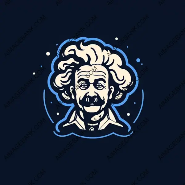 Albert Einstein Logo in Minimalist Line Art &#8211; Ideal for Icons and Apps