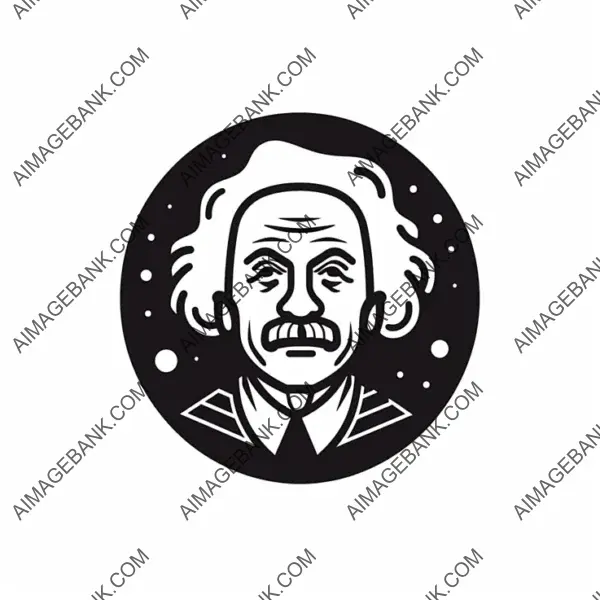 Clean and Elegant Albert Einstein Logo in Line Art Style for Apps