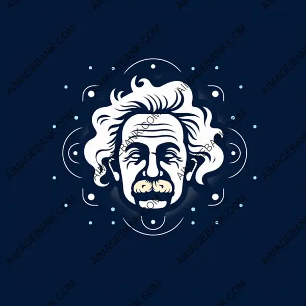 Modern and Simplified Albert Einstein Logo &#8211; Great for Apps and Icons