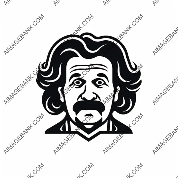 Discover the Beauty of Albert Einstein Logo in Minimalistic Line Art