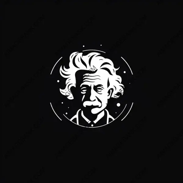 Iconic Albert Einstein Logo Ideal for Apps and Icons &#8211; Simple and Elegant