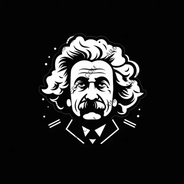 Clean and Elegant Albert Einstein Logo Perfect for App Icons