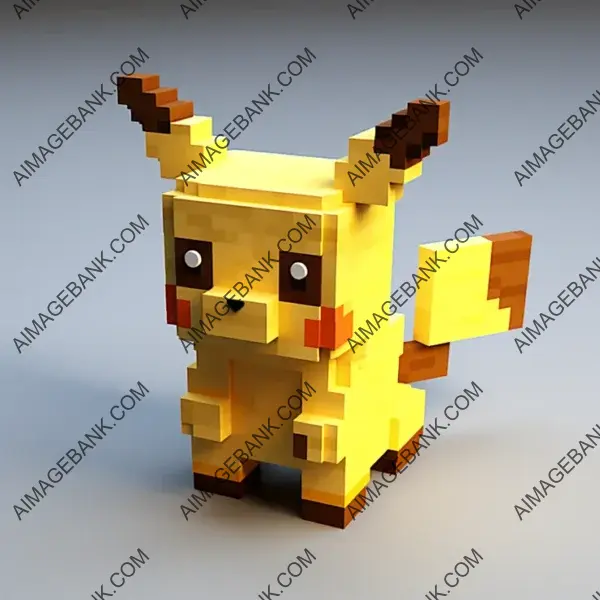 Pixel Art Representation of Minecraft Pokemon