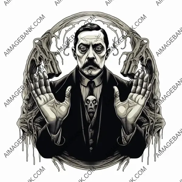 Get Spooky with Thing Hand from Addams Family in T-Shirt Design