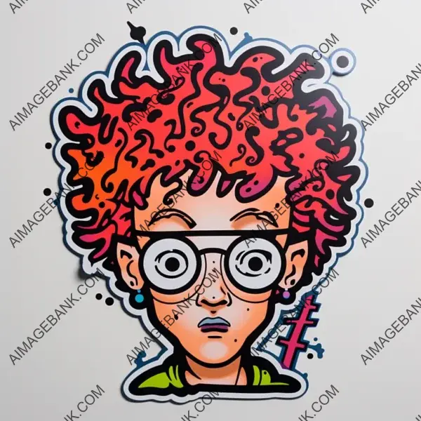 Manga Sticker in the Style of Keith Haring