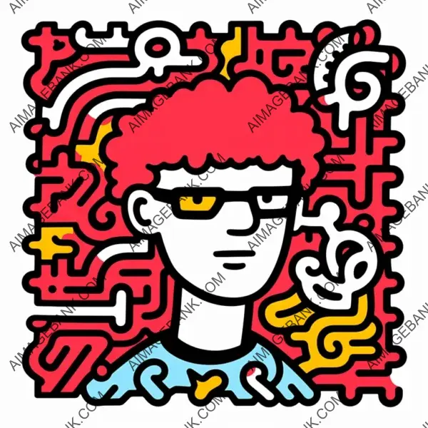 Keith Haring-Inspired Manga Style Sticker