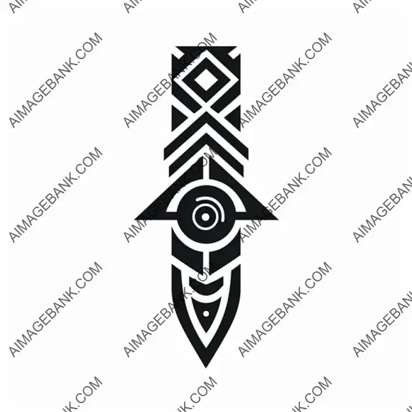 Minimalistic White Tribal Tattoo Art