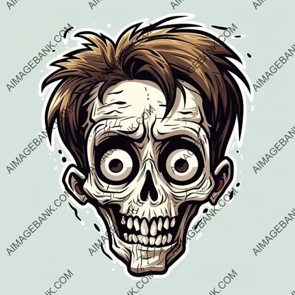 Skeleton Skull Sticker with a Unique and Creepy Look