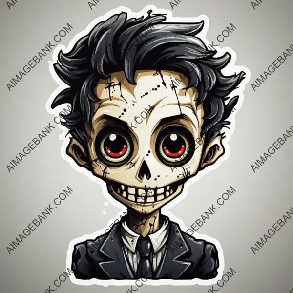 Creepy and Captivating Skeleton Skull Sticker