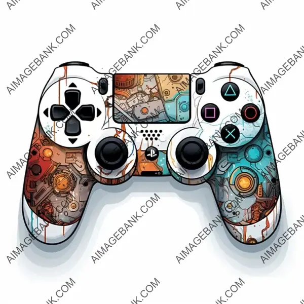 Game Controller Sticker: Muted Color Street Art