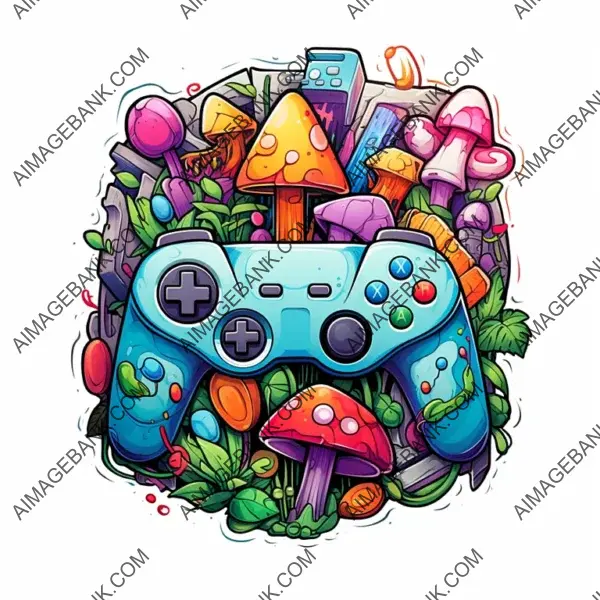 Earthy Graffiti Design: Game Pad Sticker