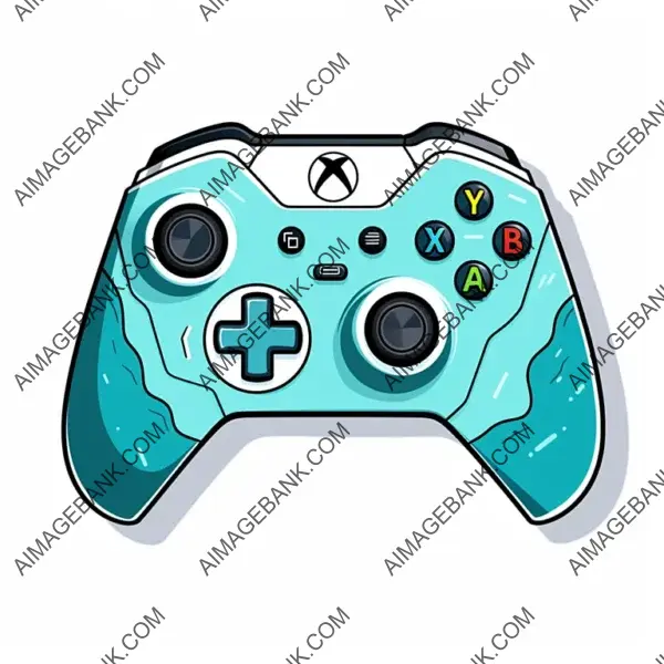 Sticker Design White Xbox Controller Gamer Style