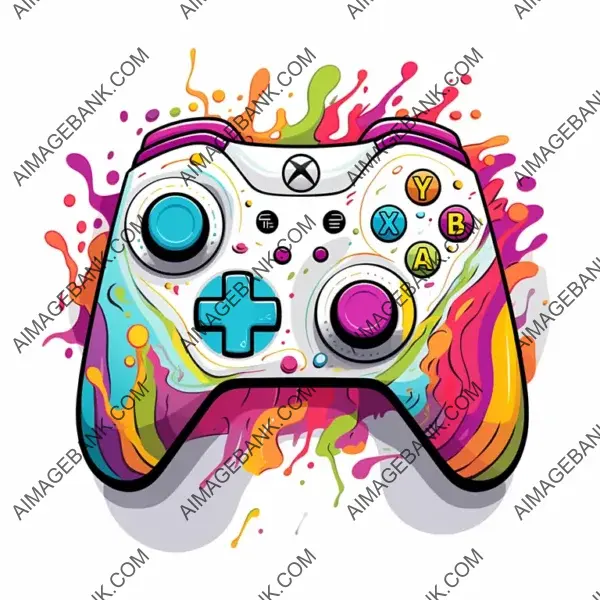 Xbox Joystick: Joyful Electric Colors Kawaii Concept