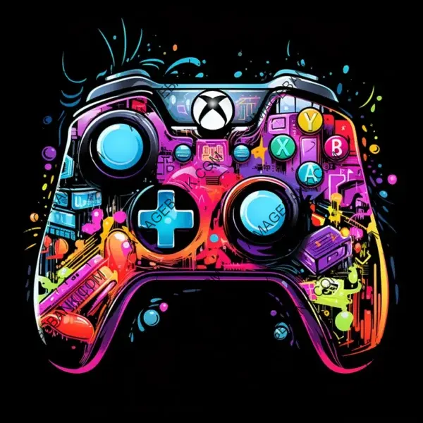 Cute Graffiti Background: Xbox Pad Image