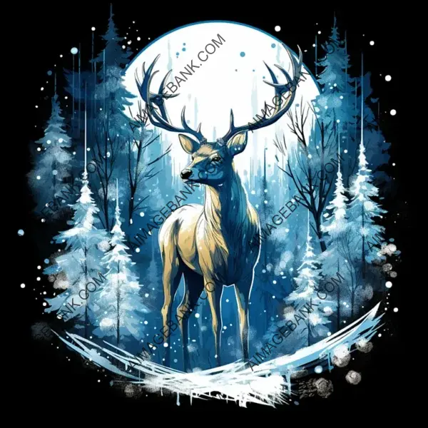 Festive Christmas Tree Deer Design