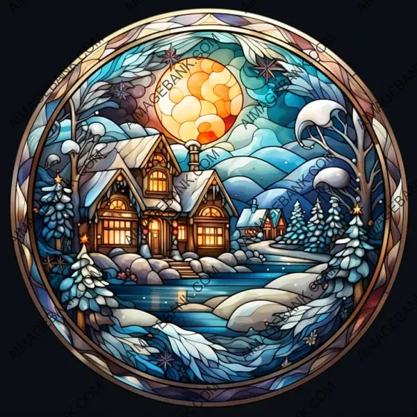 Vibrant Stained Glass Holiday Art