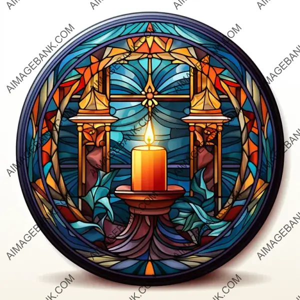 Festive Christmas Stained Glass Illustration