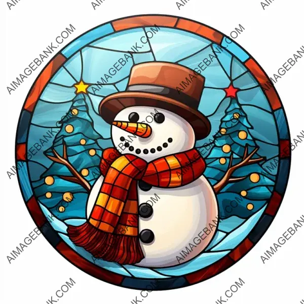 Colorful Holiday Stained Glass Illustration