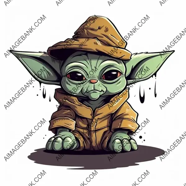 Cartoon Mascot Baby Yoda: The Force Inked