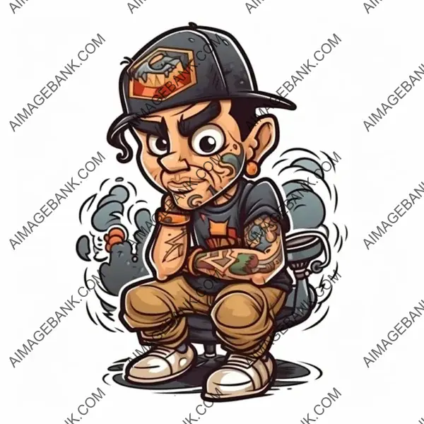 Inked Tattoo Artist Mascot: Cartoon Ink