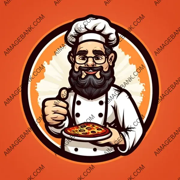 Chef Mascot with Long Mustache and Beard