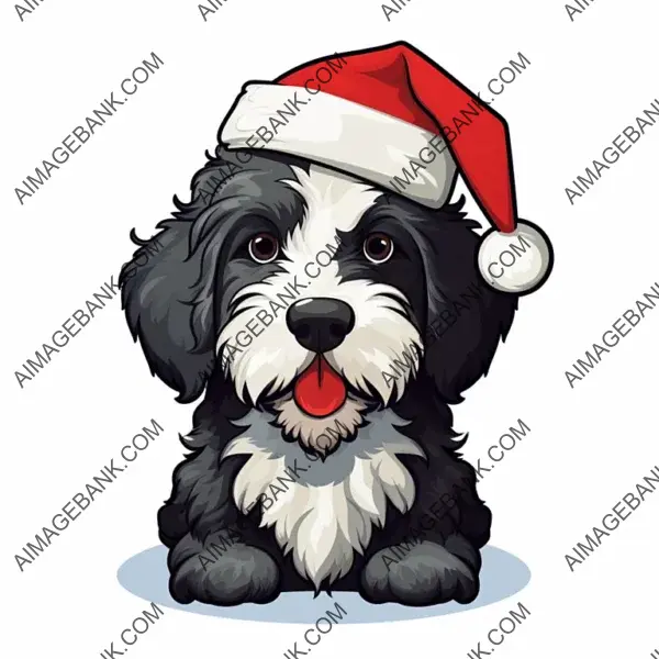 Illustration Cute Aussiedoodle Comic Cartoon