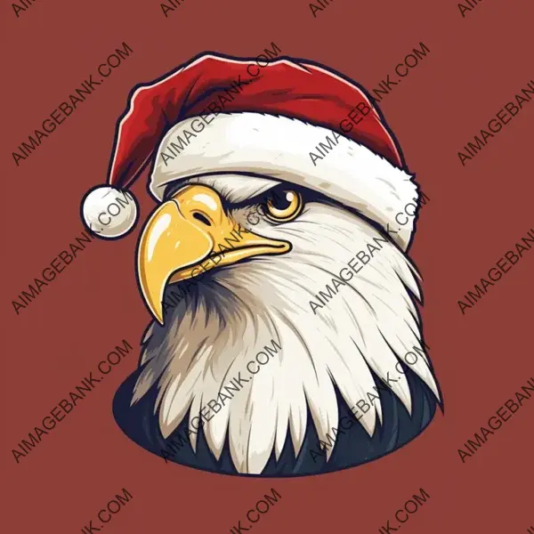 Cute Comic Cartoon Bald Eagle Illustration