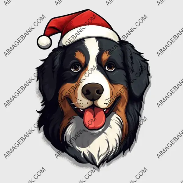 Cute Comic Cartoon Bernese Illustration