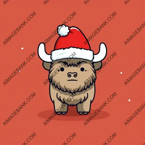 Cute Comic Cartoon Bison Wear Illustration