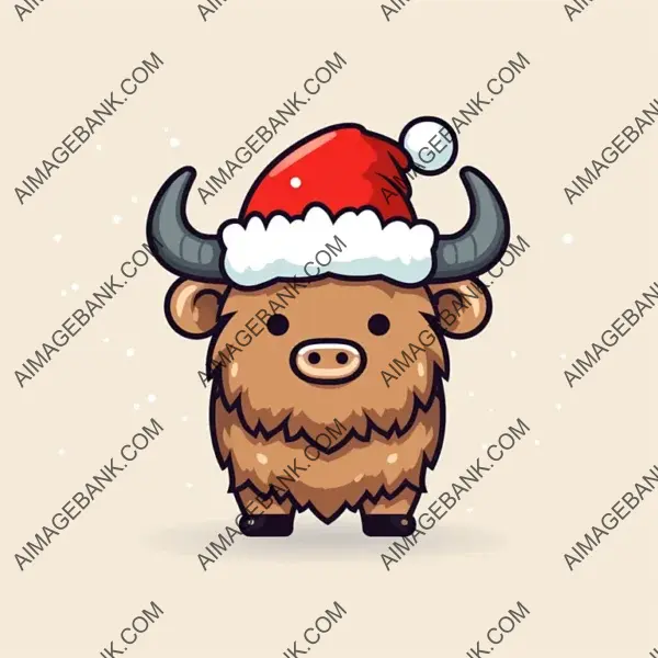 Illustration Cute Bison Wear Comic Cartoon