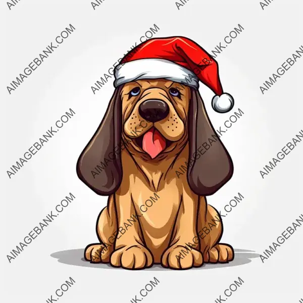 Cute Bloodhound Illustration: Comic Cartoon