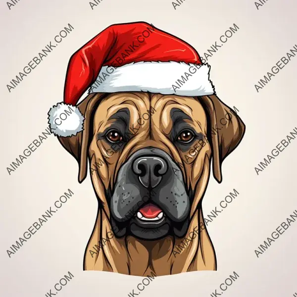 Cute Comic Cartoon Boerboel Illustration