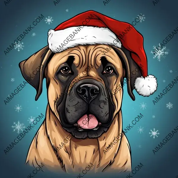 Illustration Cute Boerboel Comic Cartoon