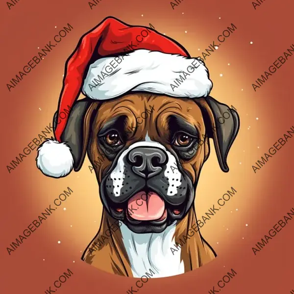 Illustration Cute Boxer Dog Comic Cartoon