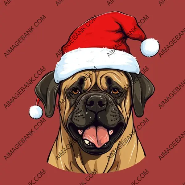 Cute Bullmastiff Illustration: Comic Cartoon