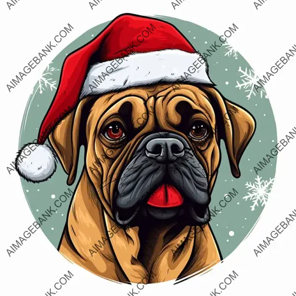 Illustration Cute Bullmastiff Comic Cartoon