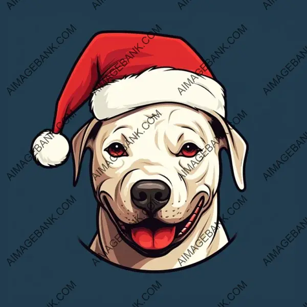 Cute Comic Cartoon Dogo Argentino Illustration