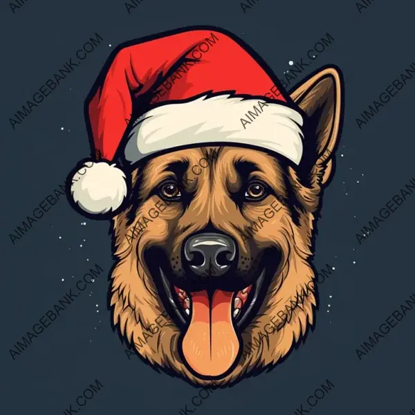 Cute German Shepherd Illustration: Comic Cartoon