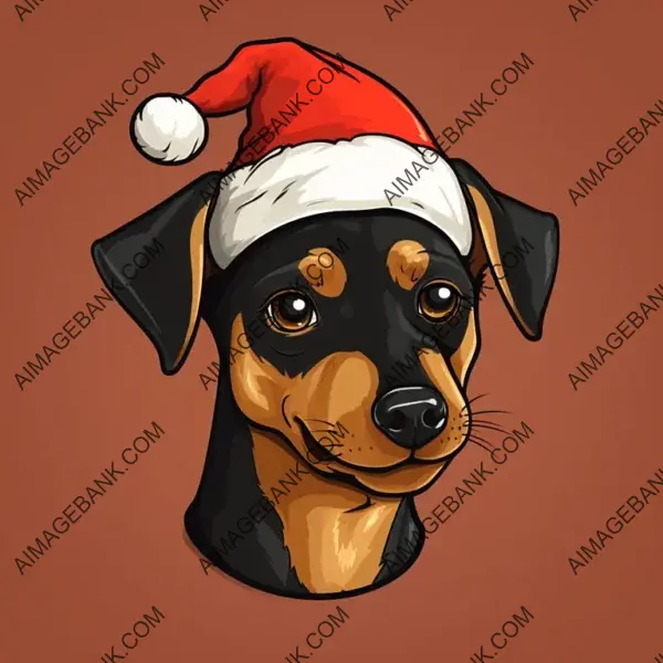 Cute Pinscher Cartoon Illustration