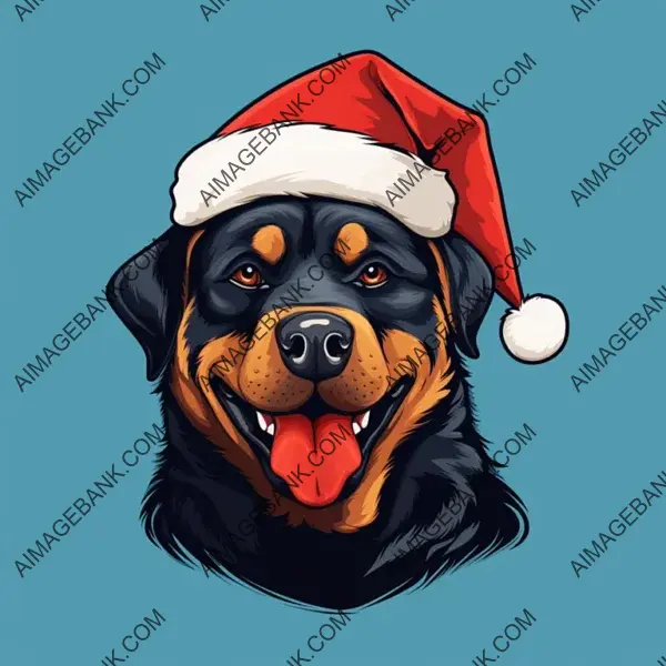 Cute Rottweiler Cartoon Illustration