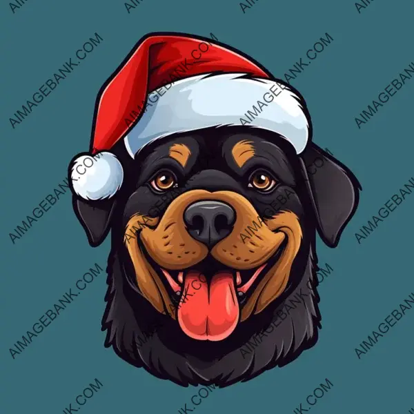 Cute Rottweiler Cartoon Illustration