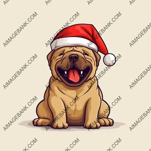 Shar Pei Dog Cartoon Sketch