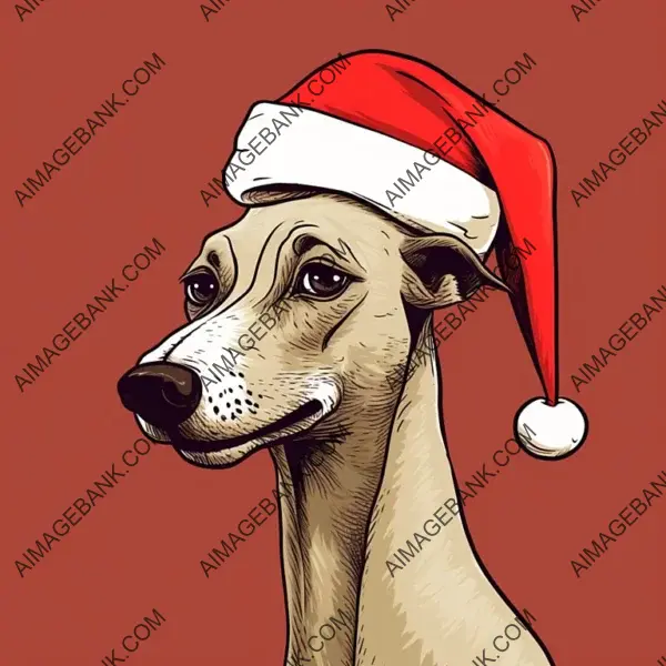 Cartoon Drawing of Whippet