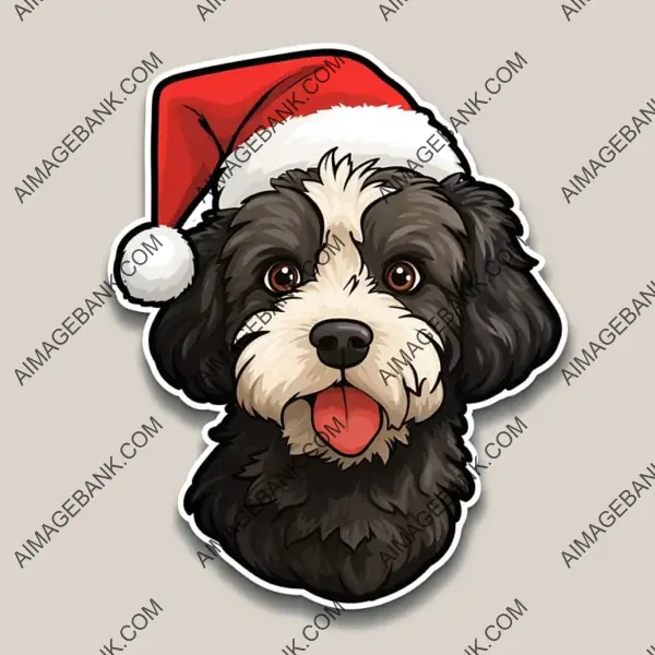 Cute Portuguese Water Dog Cartoon Illustration