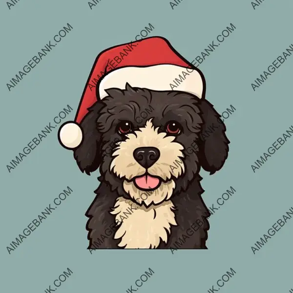 Portuguese Water Dog Cartoon Sketch