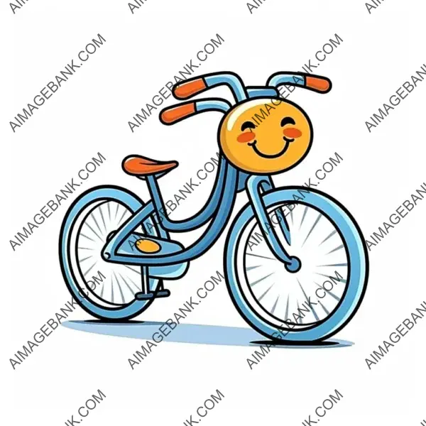 Smiling Bicycle Comic: Doodle Art with an Adventure Twist