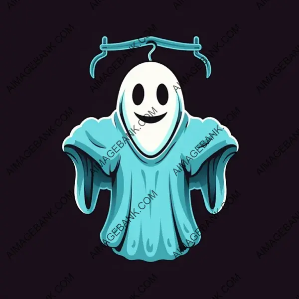 Halloween-Inspired Tattoo: Ghost Mascot with Hanger