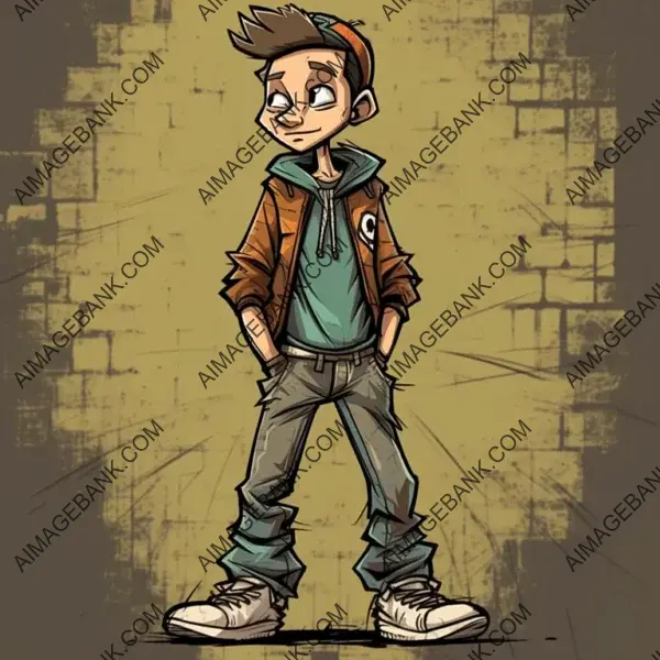 Teen Bo Cartoon Comic: 2D Shaded Graffiti Style